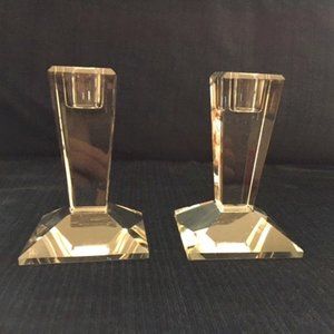 Oleg Cassini Crystal 4" Candlesticks
